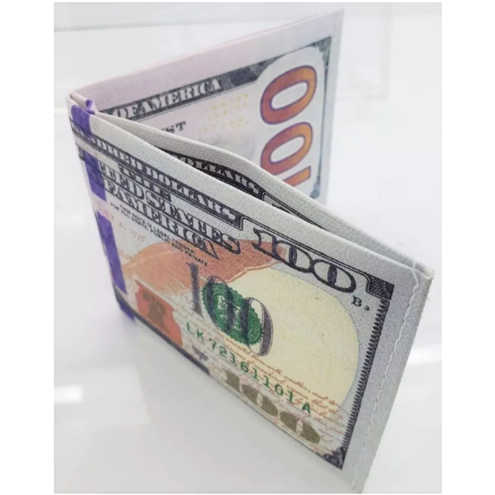 Stylish Gray Bifold 100 Print Wallet Everyday Utility Unisex Streetwear Modern